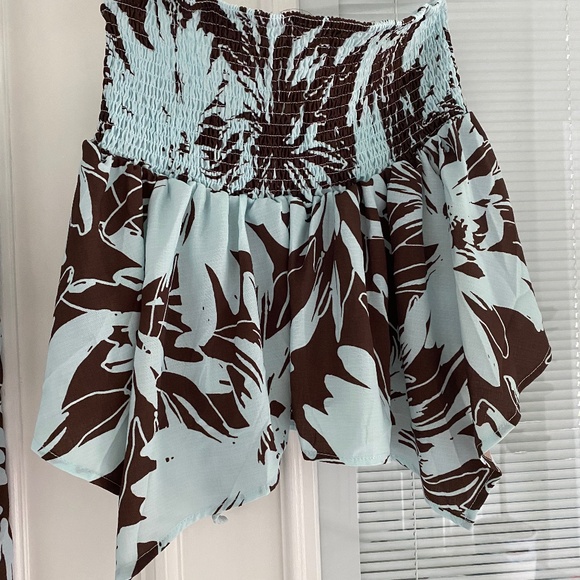 NWT 2 Piece Wide Leg Pants Set Chocolate Brown Floral Sz M - Picture 8 of 14